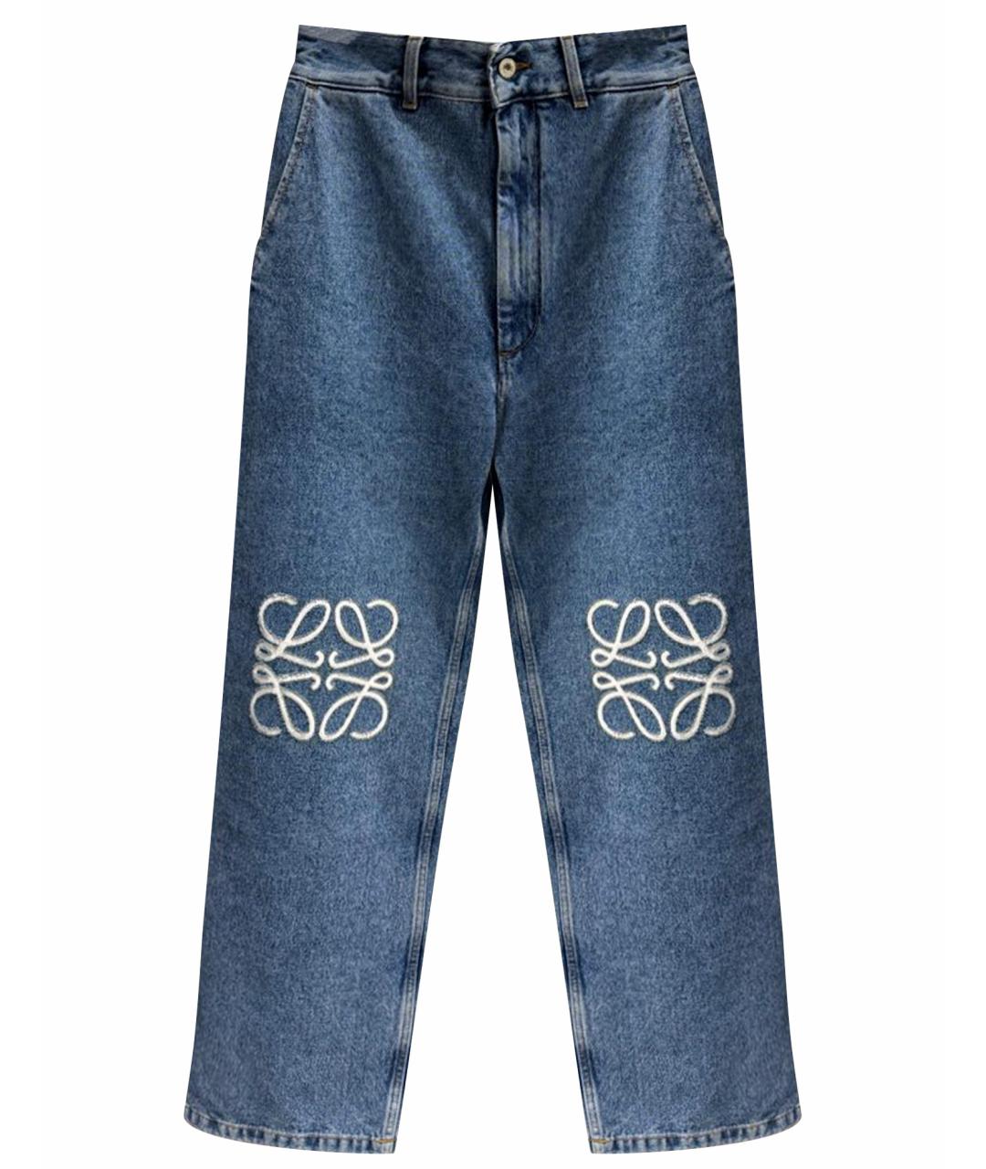 LOEWE Голубые хлопковые прямые джинсы, фото 1