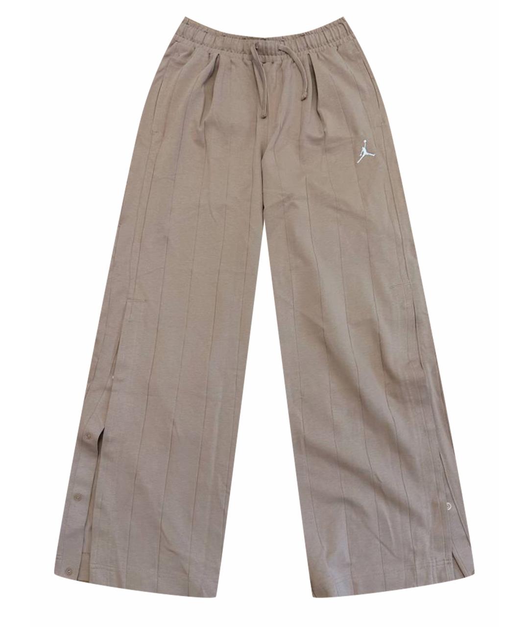 JORDAN Бежевые хлопковые брюки широкие, фото 1