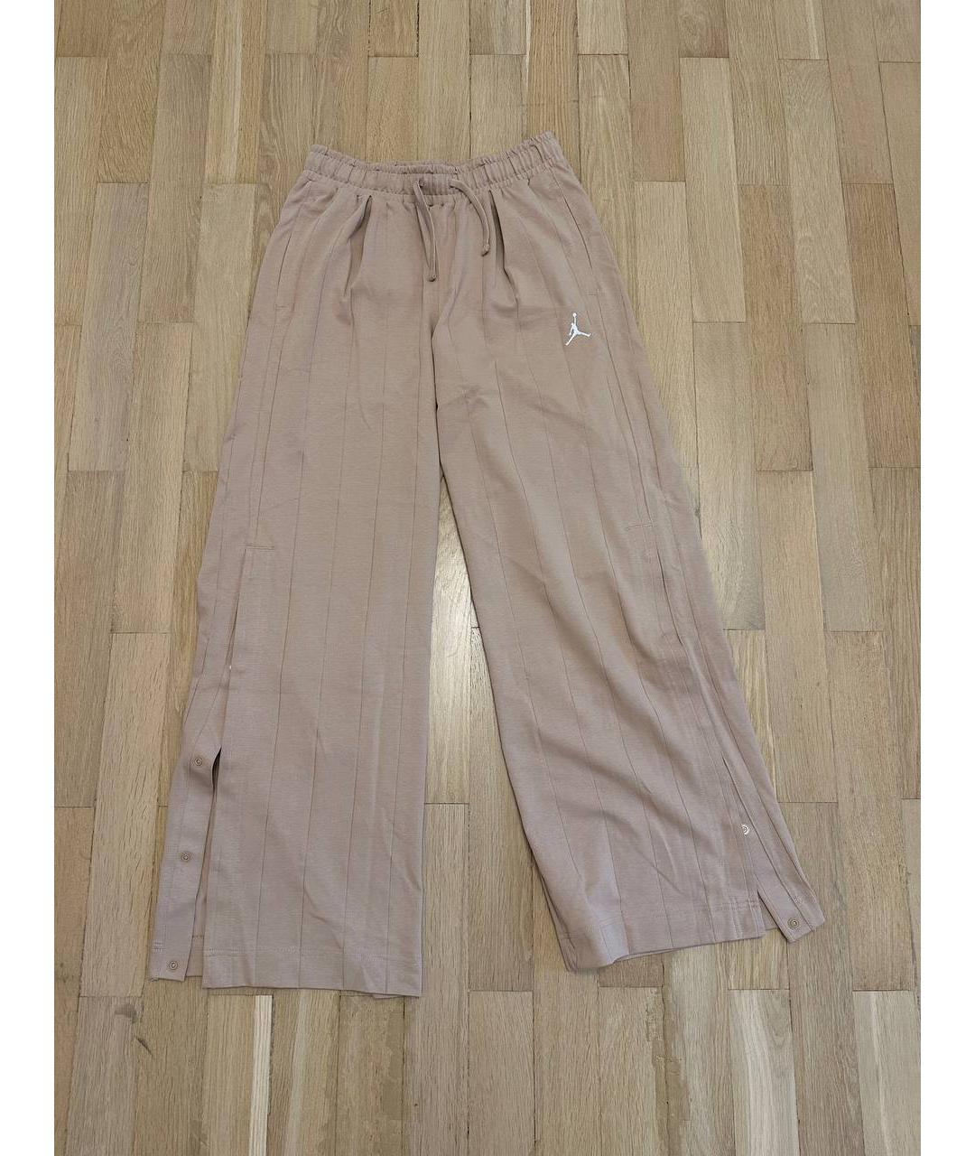 JORDAN Бежевые хлопковые брюки широкие, фото 9