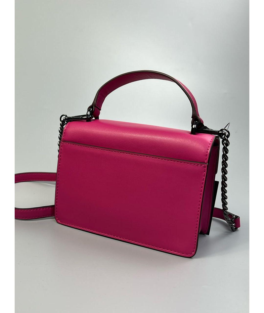 DKNY Розовая кожаная сумка через плечо, фото 3