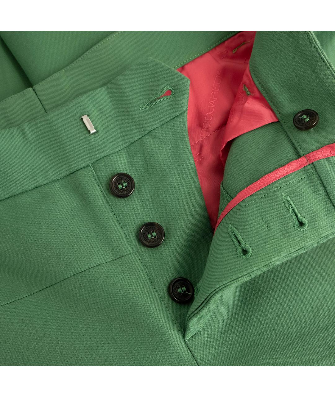 DSQUARED2 Зеленые хлопковые брюки узкие, фото 4