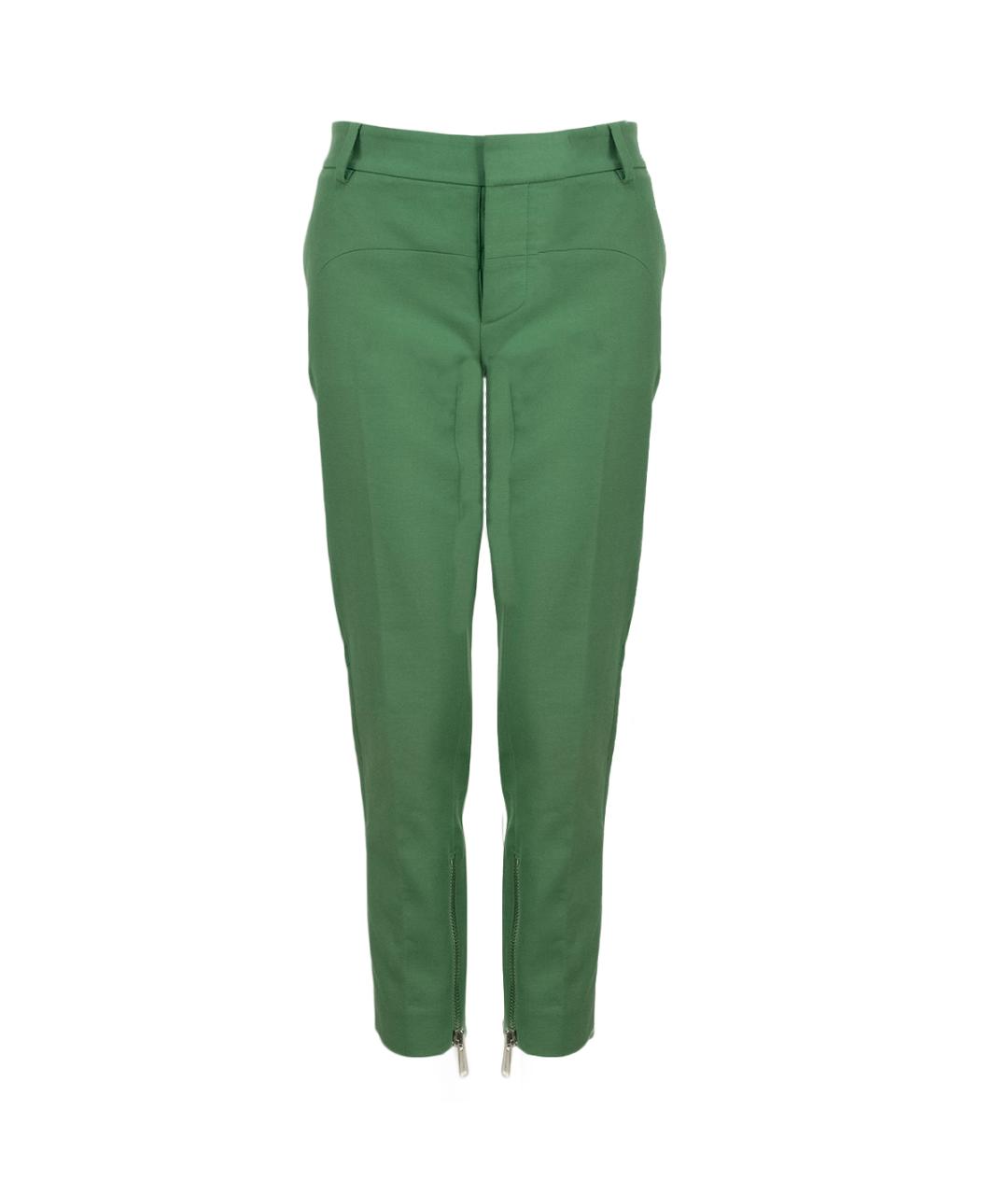 DSQUARED2 Зеленые хлопковые брюки узкие, фото 1