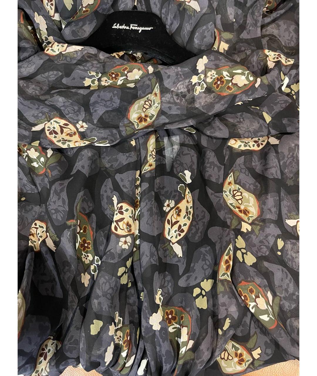SALVATORE FERRAGAMO Мульти шелковое повседневное платье, фото 4