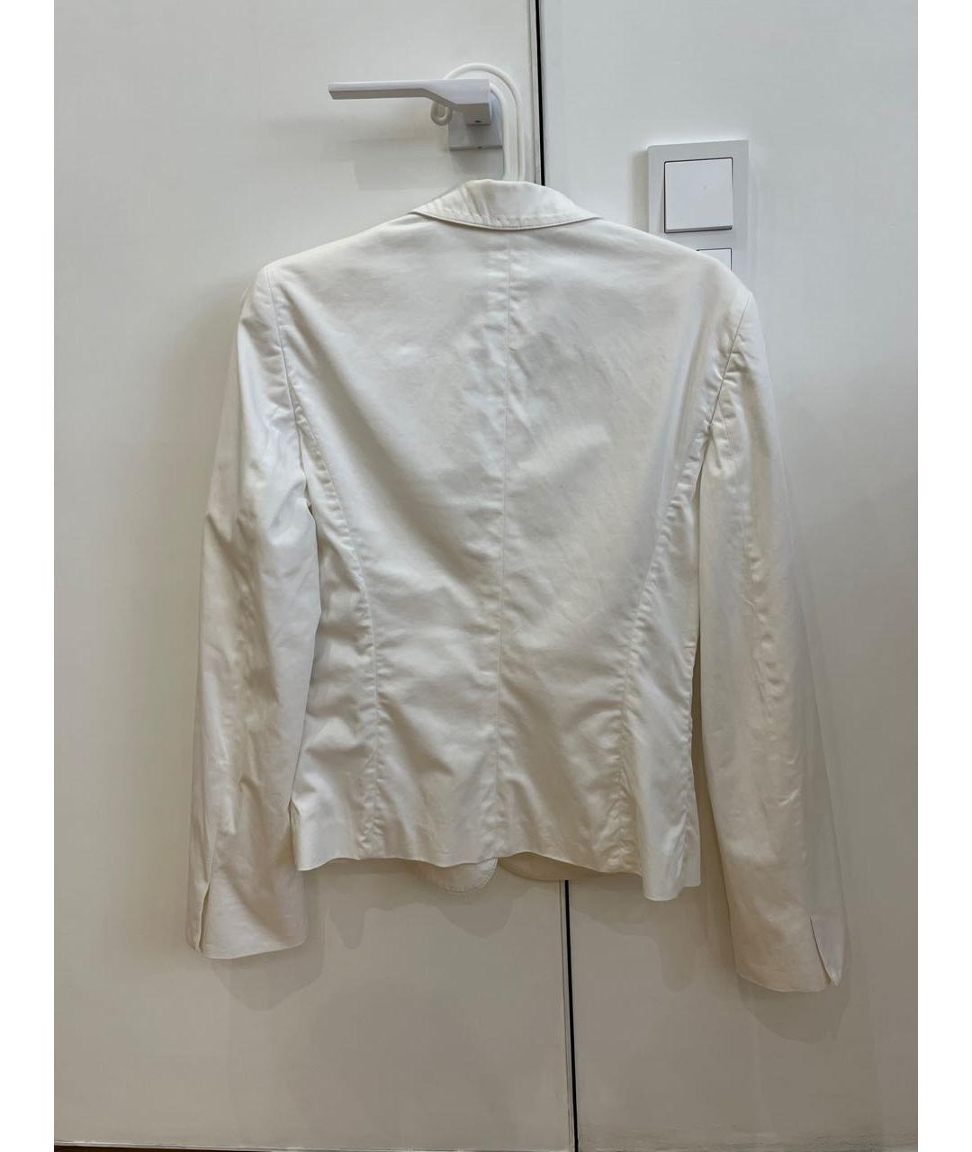 MAX MARA STUDIO Белый хлопковый жакет/пиджак, фото 3