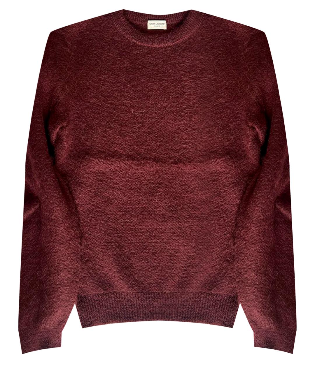 SAINT LAURENT Бордовый шерстяной джемпер / свитер, фото 1