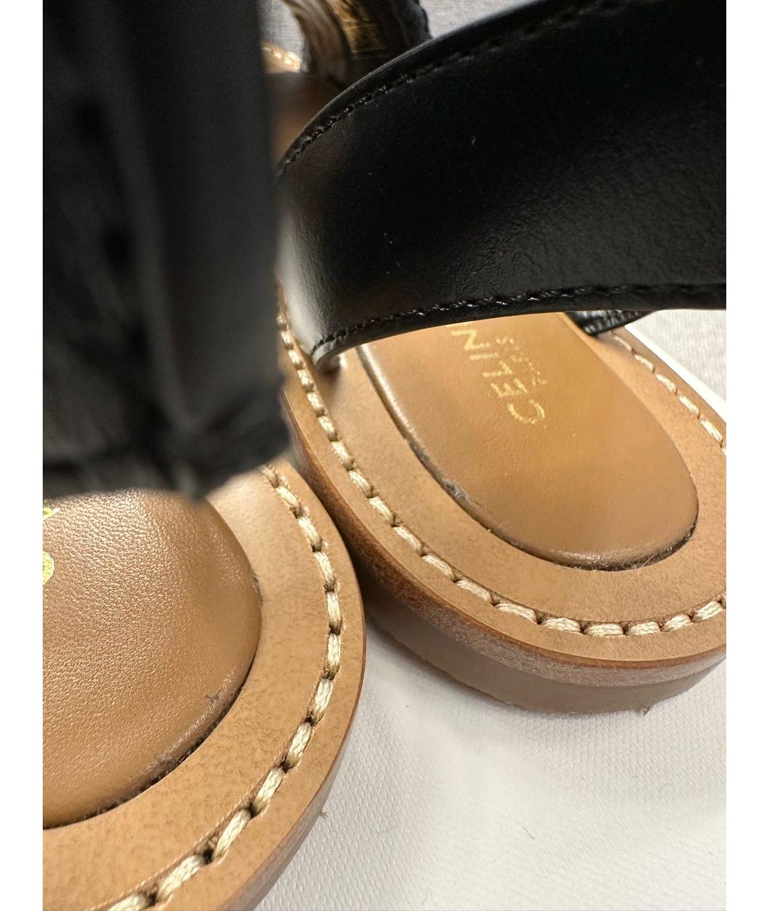 CELINE PRE-OWNED Черные кожаные сандалии, фото 8