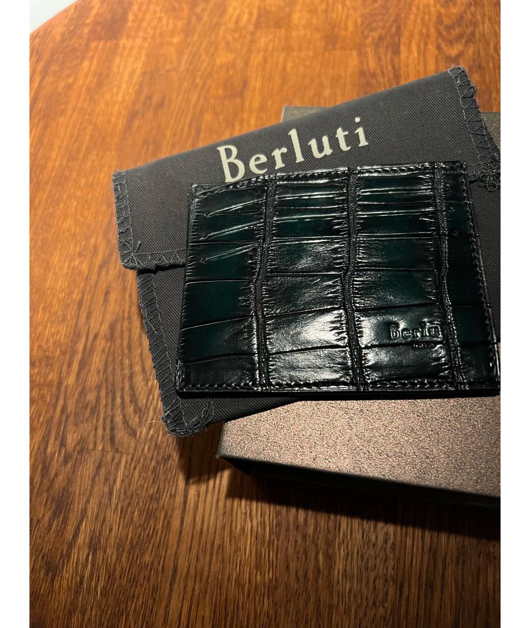 BERLUTI Зеленый кошелек из экзотической кожи, фото 4