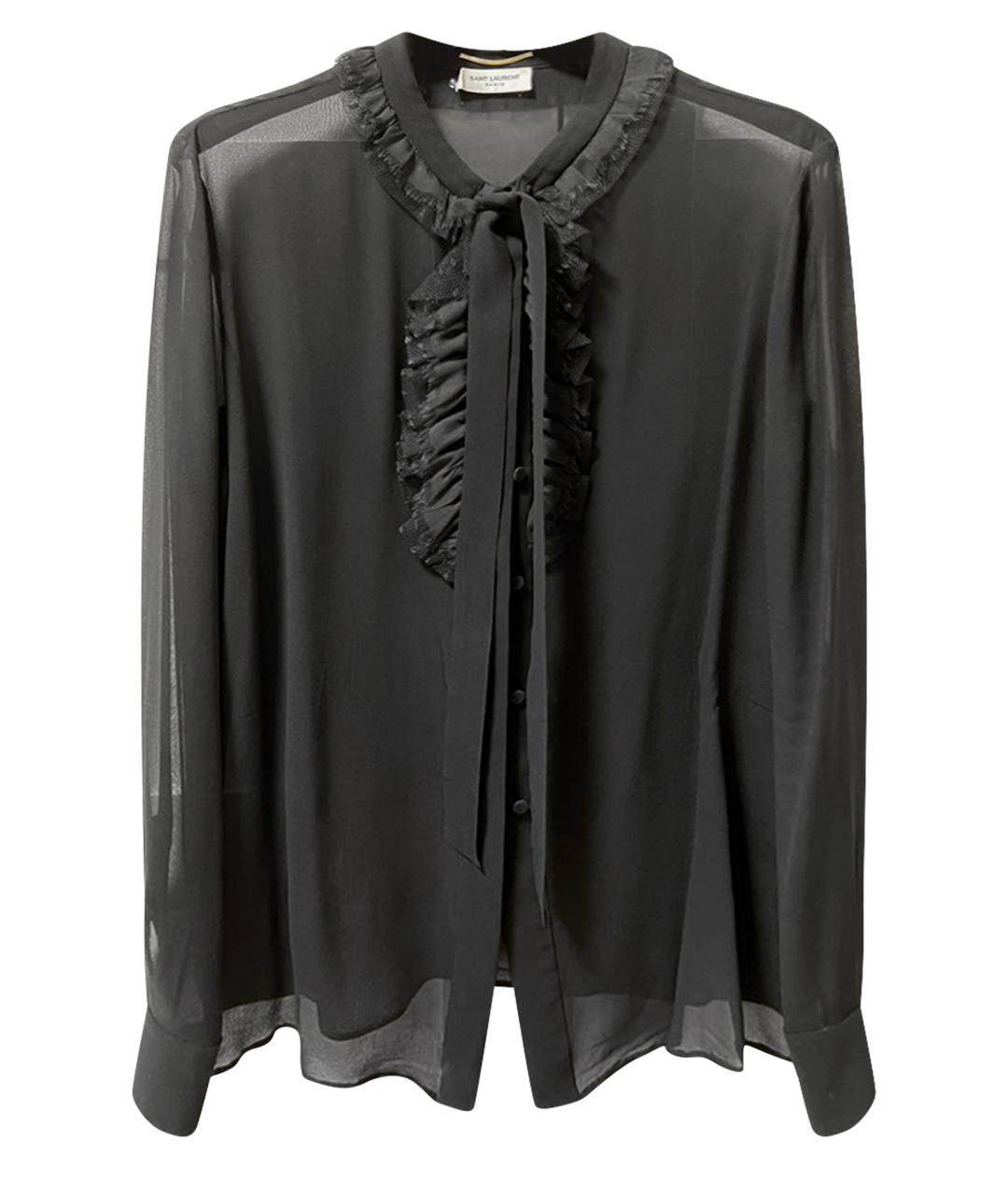 SAINT LAURENT Черная шелковая блузы, фото 1