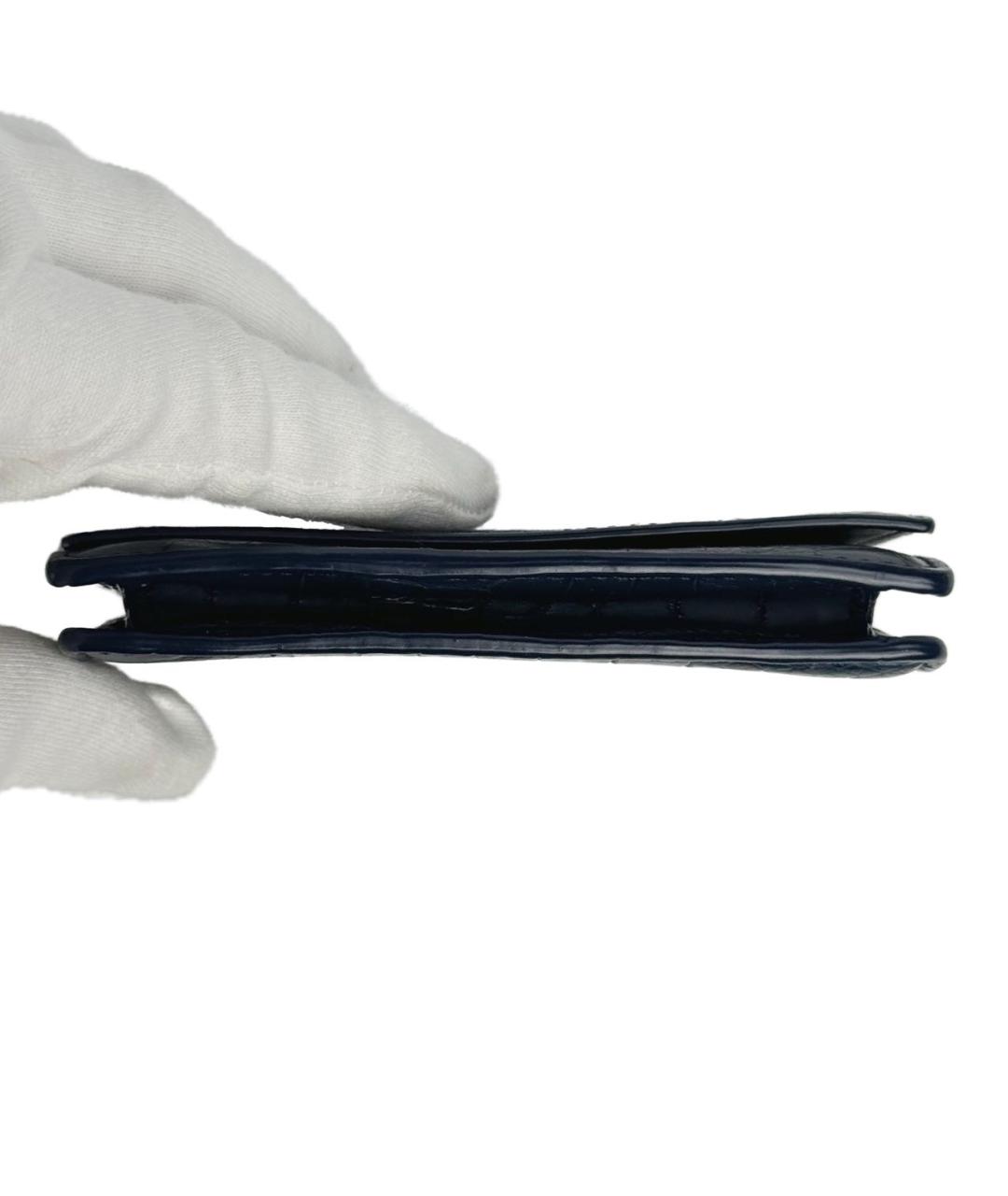 BOTTEGA VENETA Темно-синий кошелек из экзотической кожи, фото 5