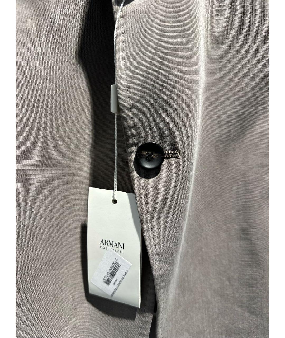 ARMANI COLLEZIONI Серый хлопковый пиджак, фото 3