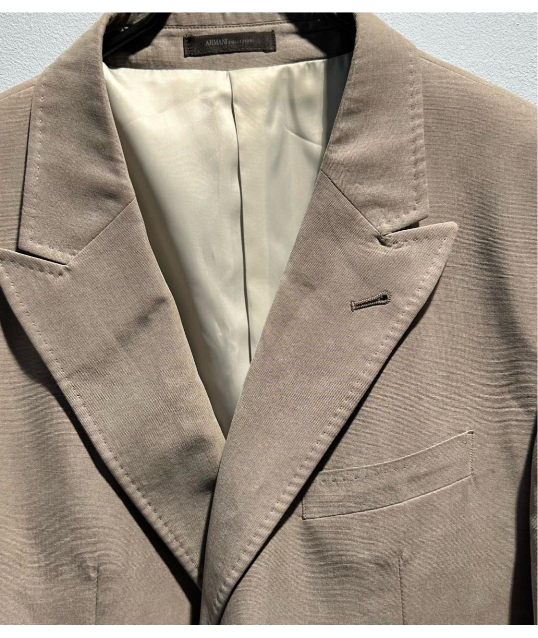 ARMANI COLLEZIONI Серый хлопковый пиджак, фото 4