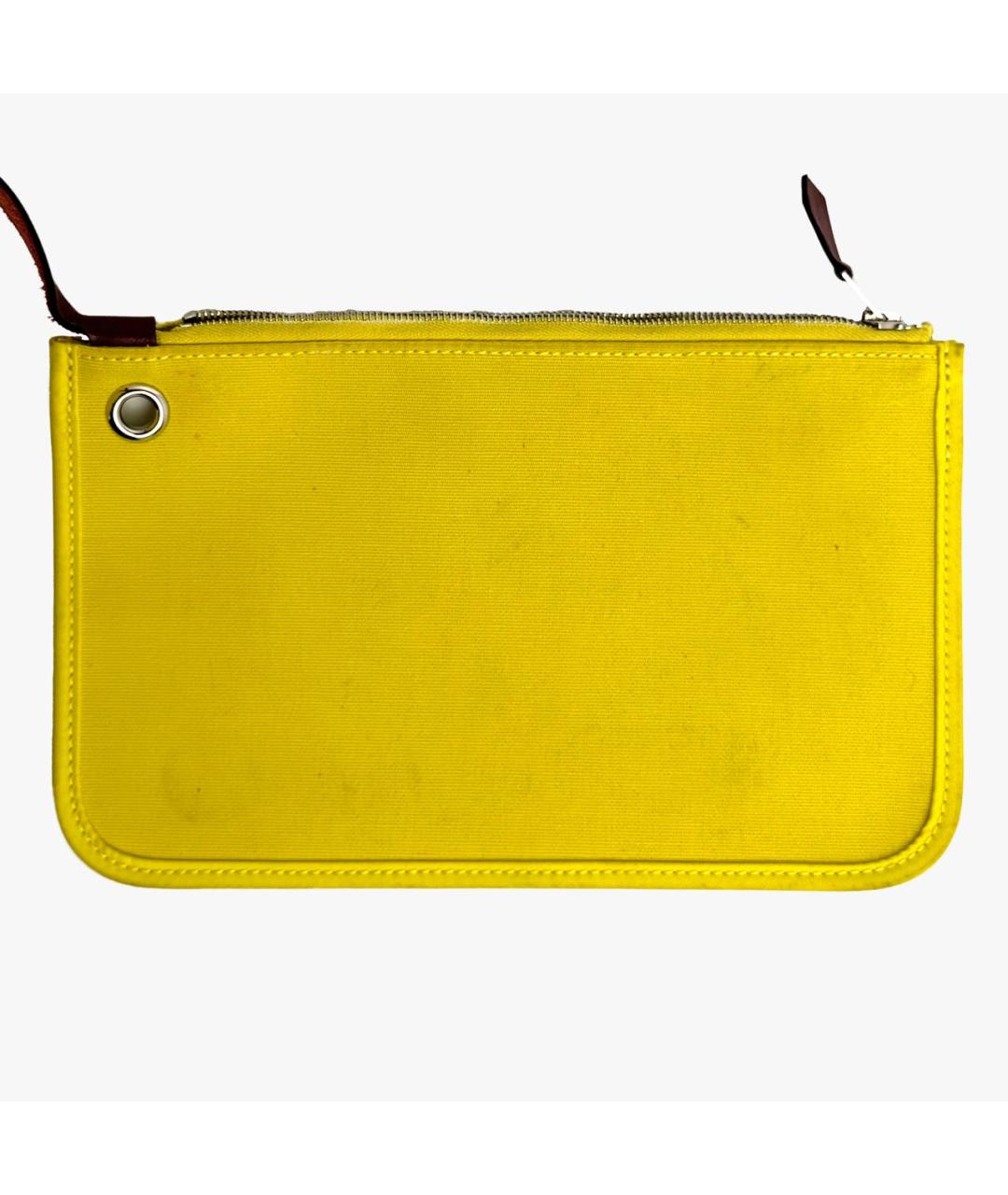 HERMES PRE-OWNED Желтая тканевая сумка с короткими ручками, фото 7