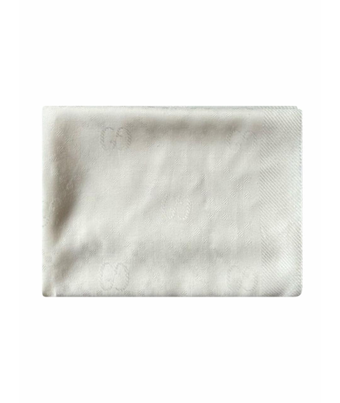 GUCCI Белый шерстяной платок, фото 1