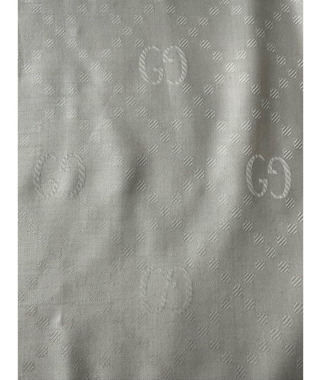 GUCCI Белый шерстяной платок, фото 6