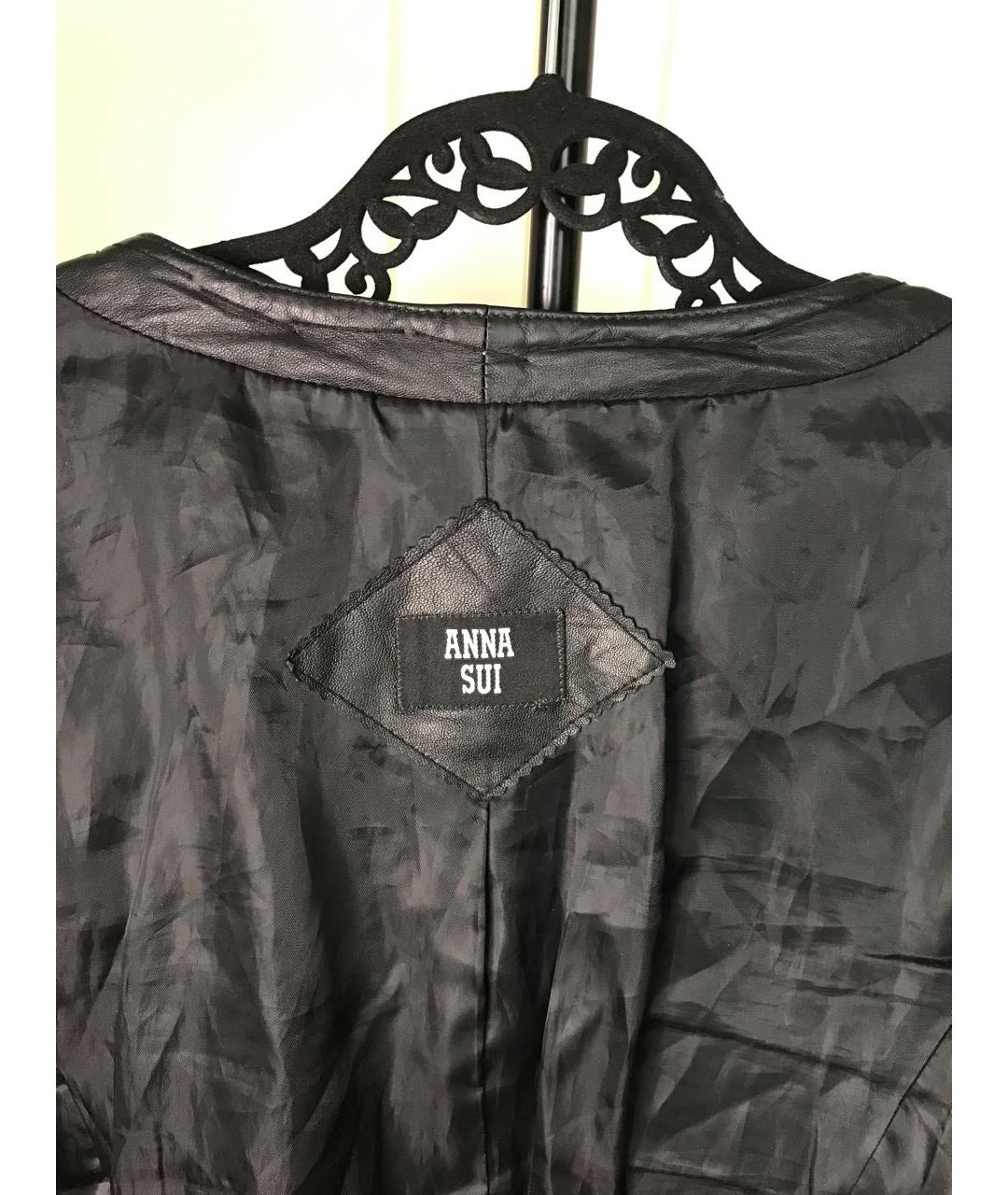 ANNA SUI Черная кожаная куртка, фото 3