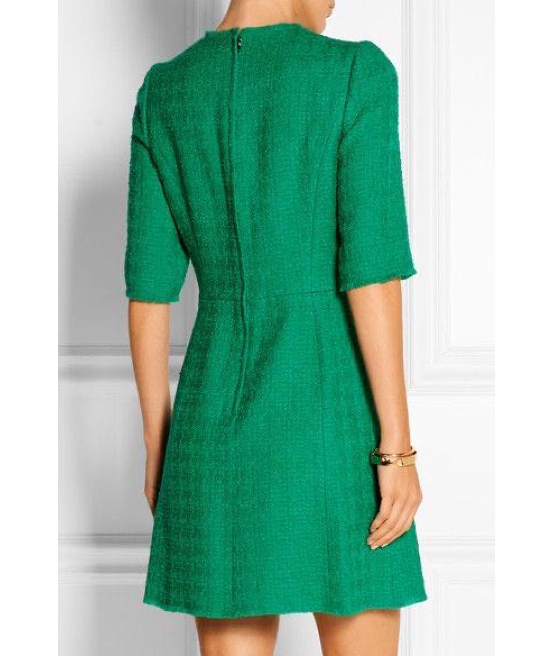 DOLCE&GABBANA Зеленые шерстяное повседневное платье, фото 4