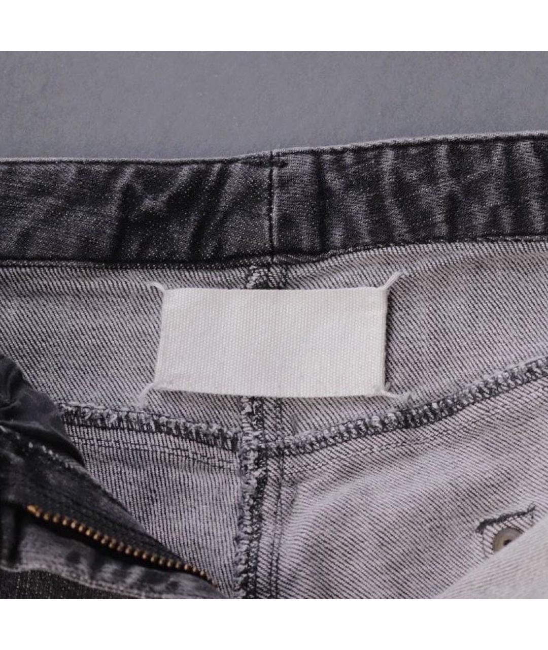 MAISON MARGIELA Серые хлопко-эластановые джинсы слим, фото 3