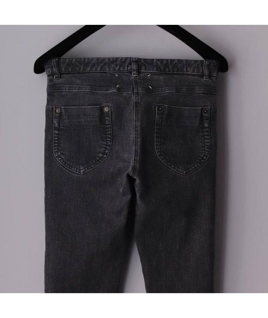 MAISON MARGIELA Серые хлопко-эластановые джинсы слим, фото 7