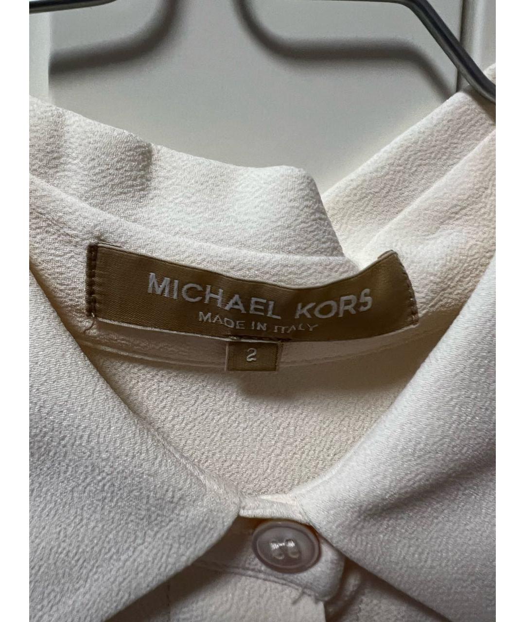 MICHAEL KORS Бежевая ацетатная блузы, фото 3