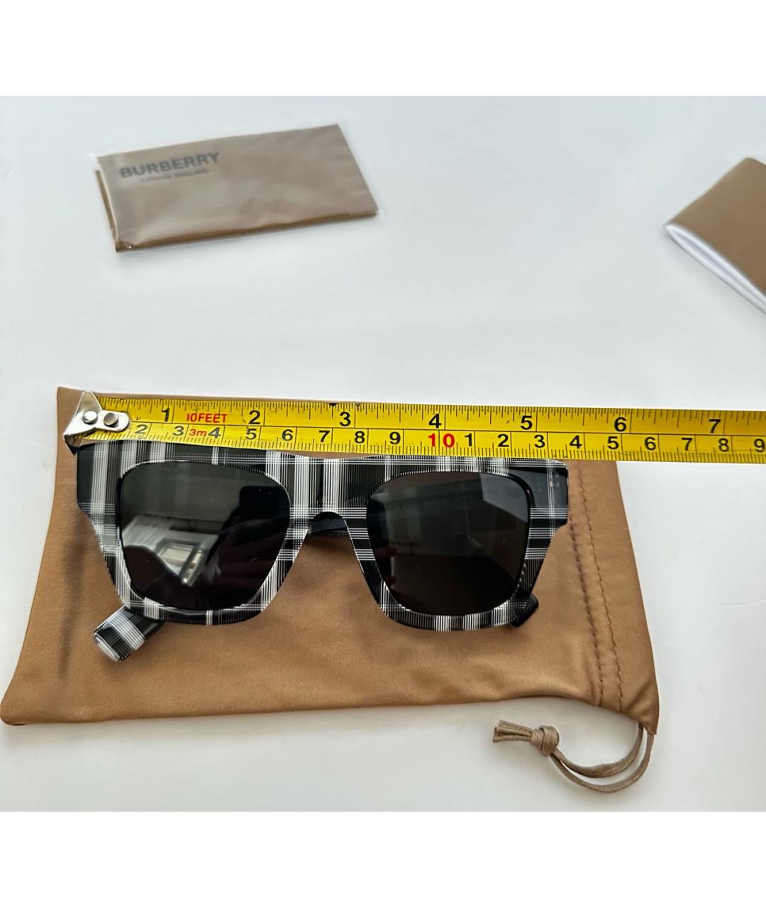 BURBERRY Серые пластиковые солнцезащитные очки, фото 8