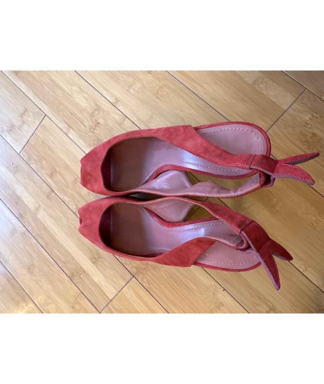 SONIA RYKIEL Красные замшевые туфли, фото 3