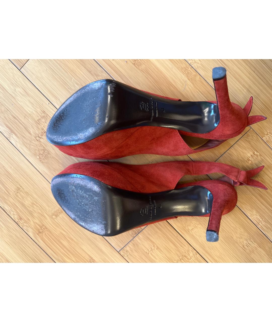 SONIA RYKIEL Красные замшевые туфли, фото 5