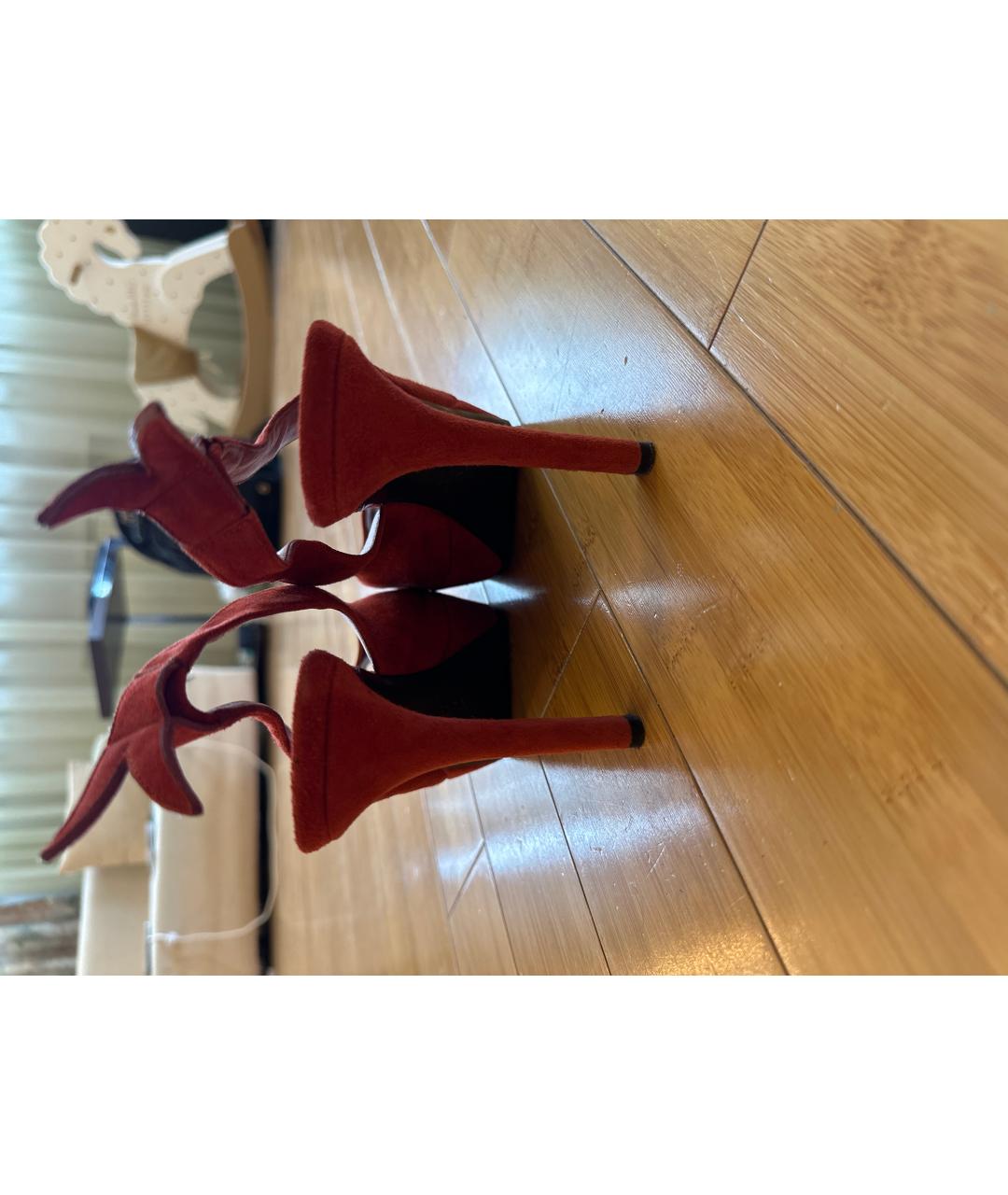 SONIA RYKIEL Красные замшевые туфли, фото 4