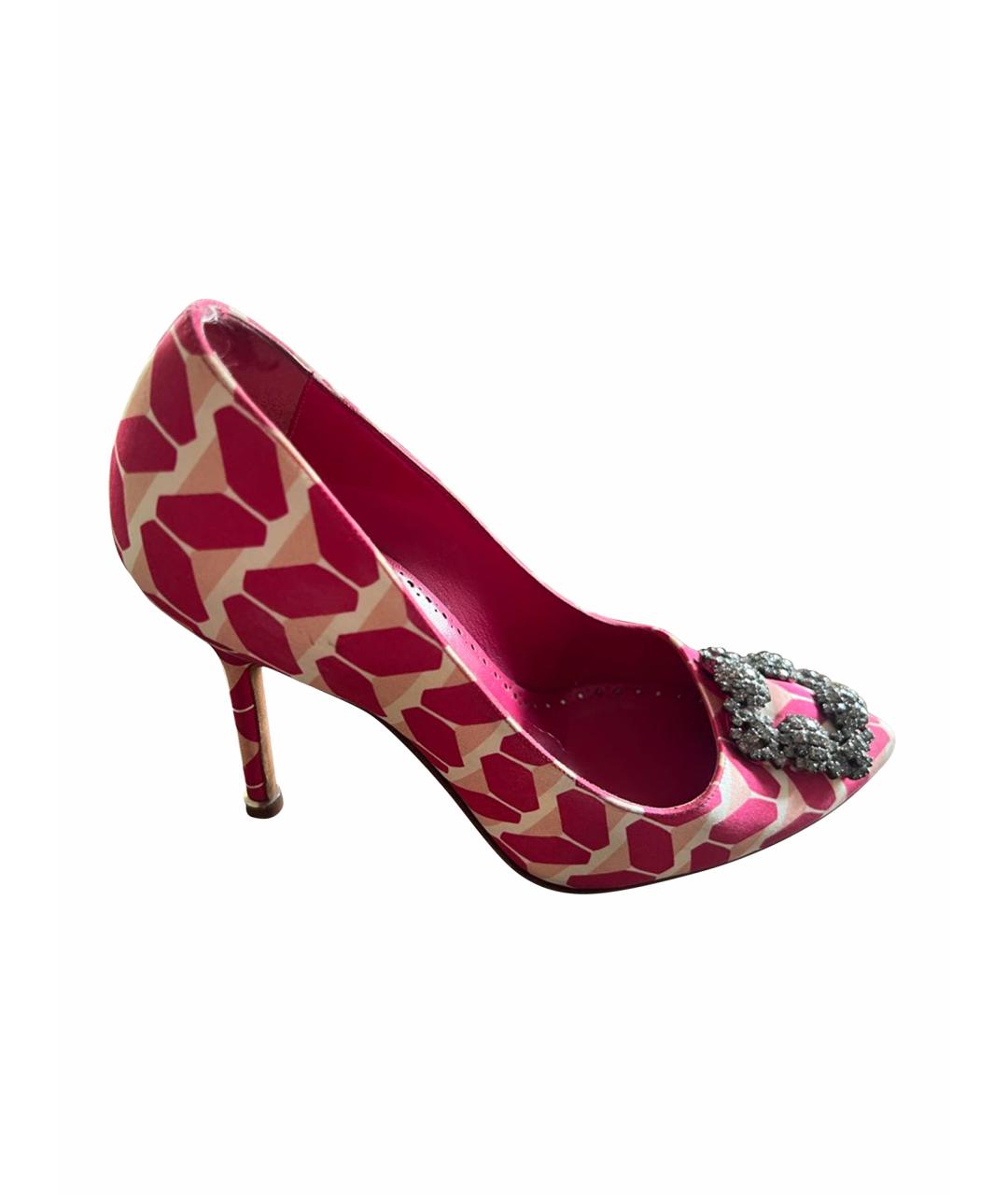 MANOLO BLAHNIK Розовые текстильные туфли, фото 1