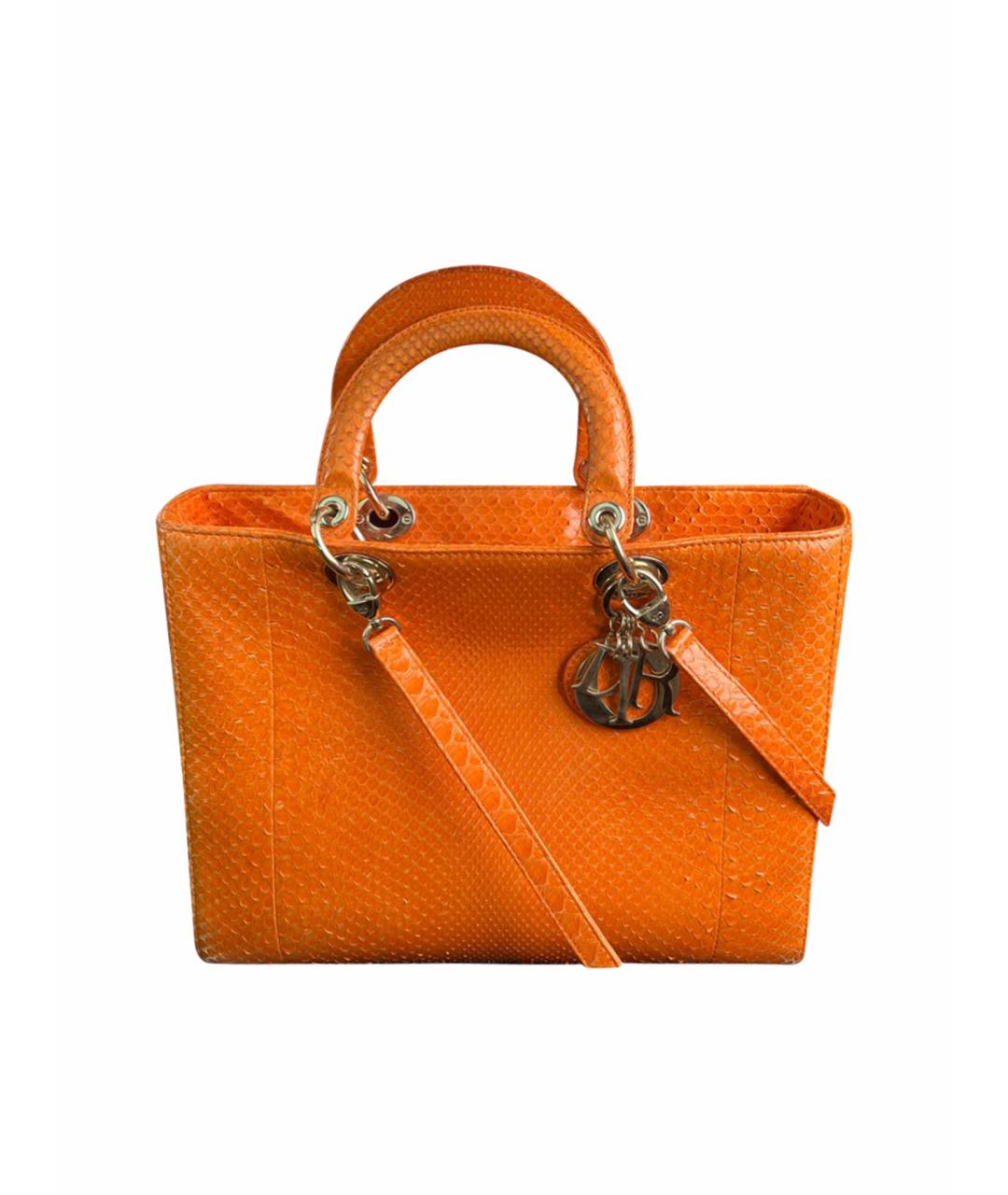 CHRISTIAN DIOR PRE-OWNED Оранжевая сумка тоут из экзотической кожи, фото 1