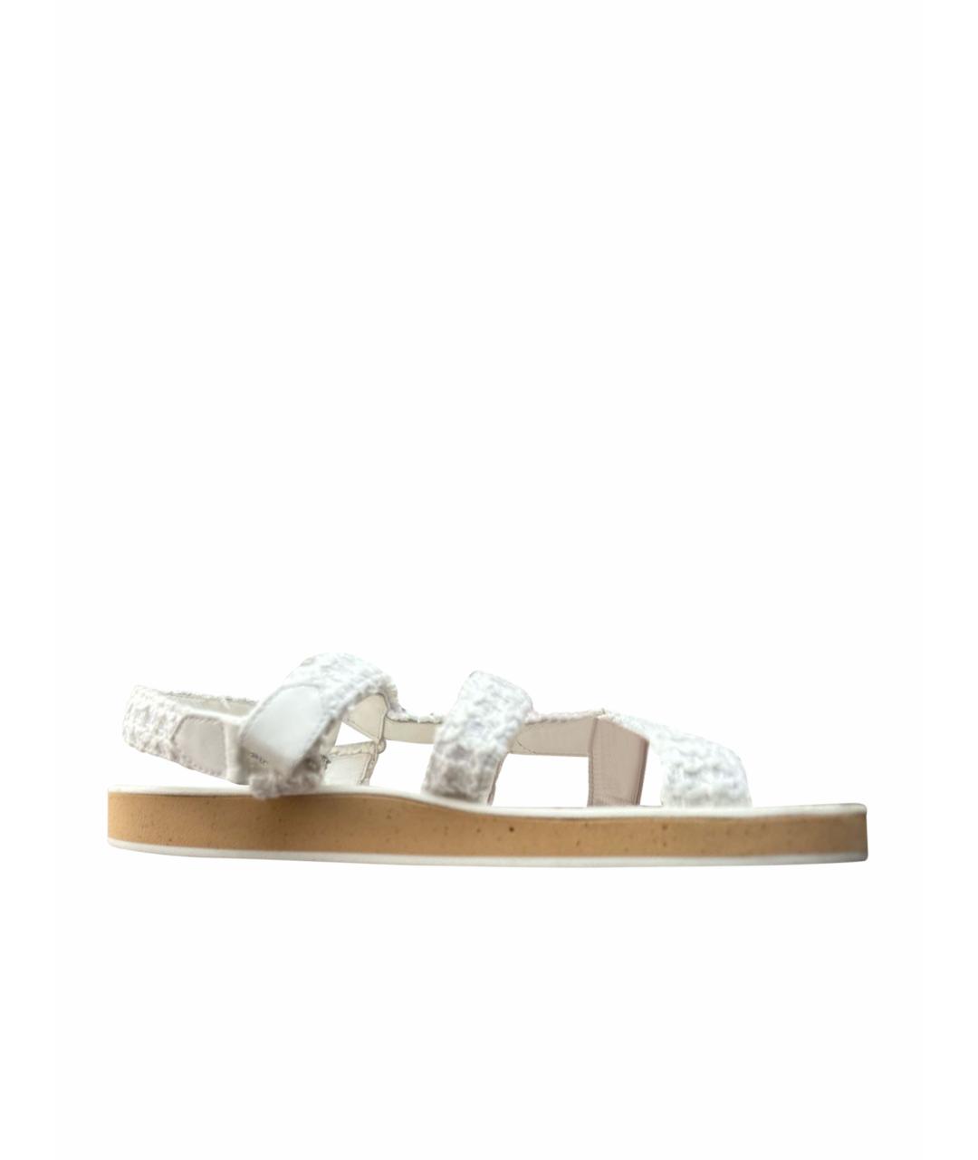 CHANEL PRE-OWNED Белые текстильные сандалии, фото 1
