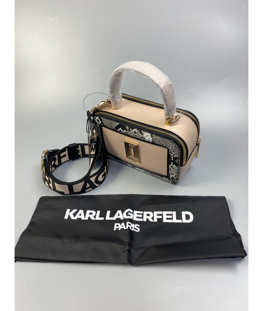 KARL LAGERFELD Бежевая сумка с короткими ручками из искусственной кожи, фото 7