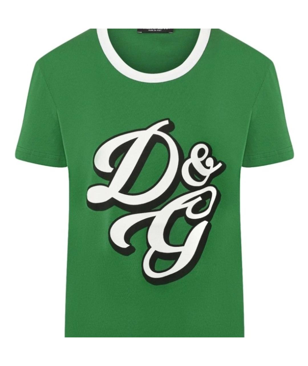 DOLCE&GABBANA Зеленая хлопковая футболка, фото 1