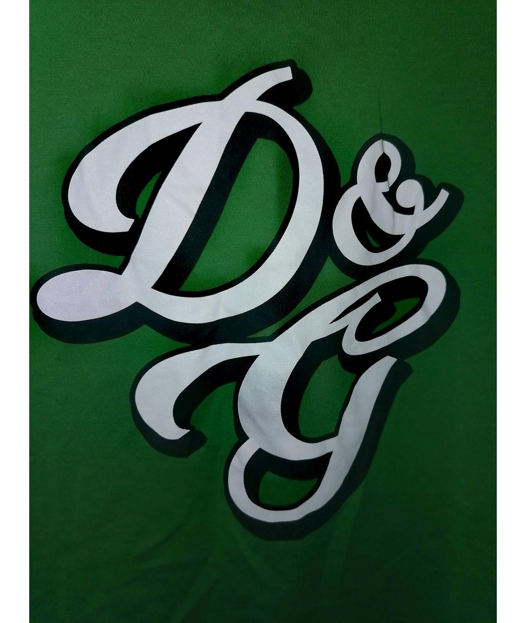 DOLCE&GABBANA Зеленая хлопковая футболка, фото 5