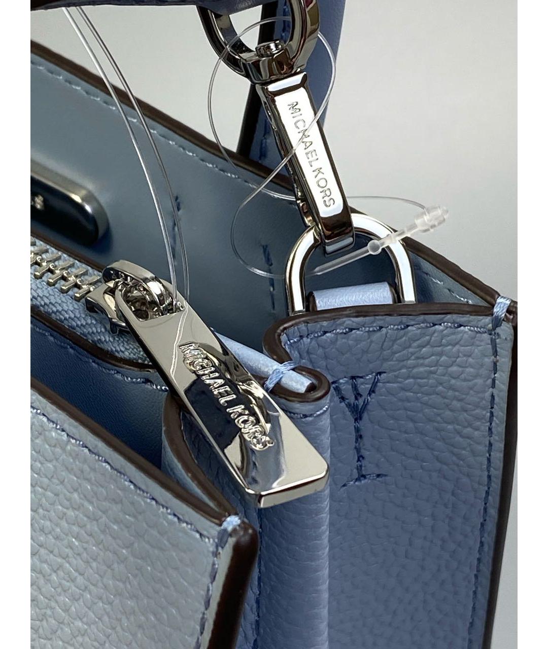 MICHAEL KORS Голубая кожаная сумка с короткими ручками, фото 5