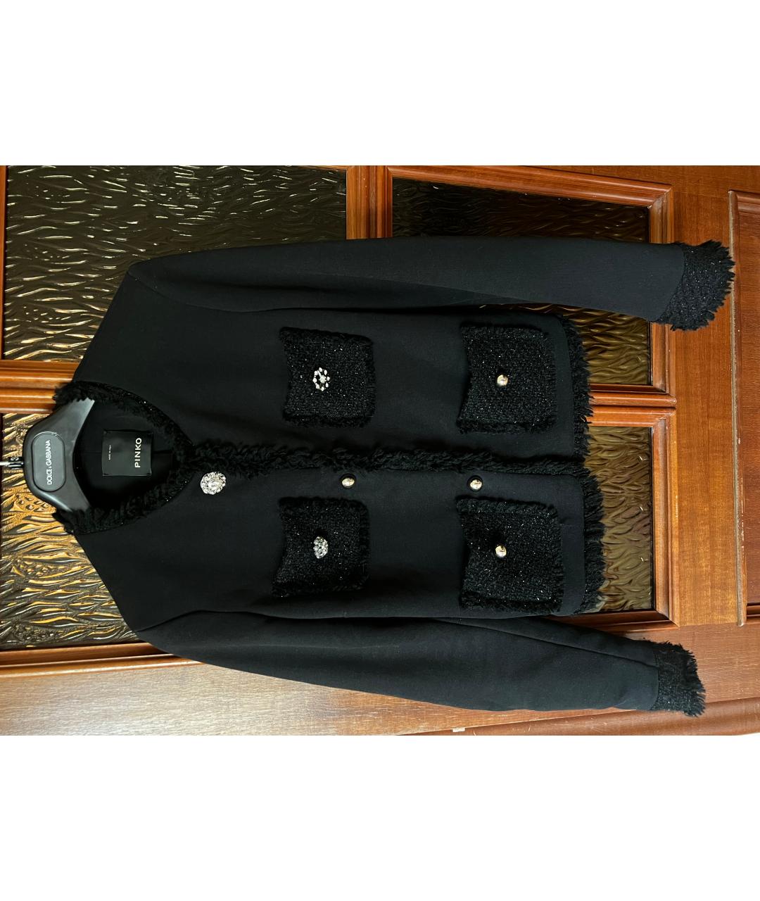 PINKO Черный хлопковый жакет/пиджак, фото 7