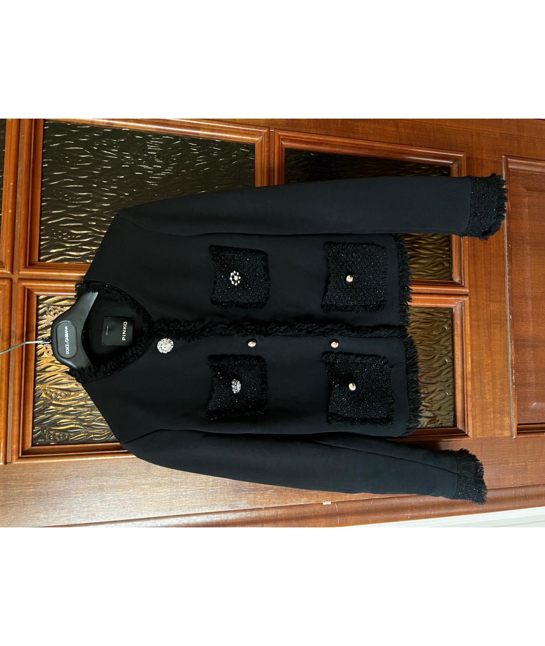 PINKO Черный хлопковый жакет/пиджак, фото 3