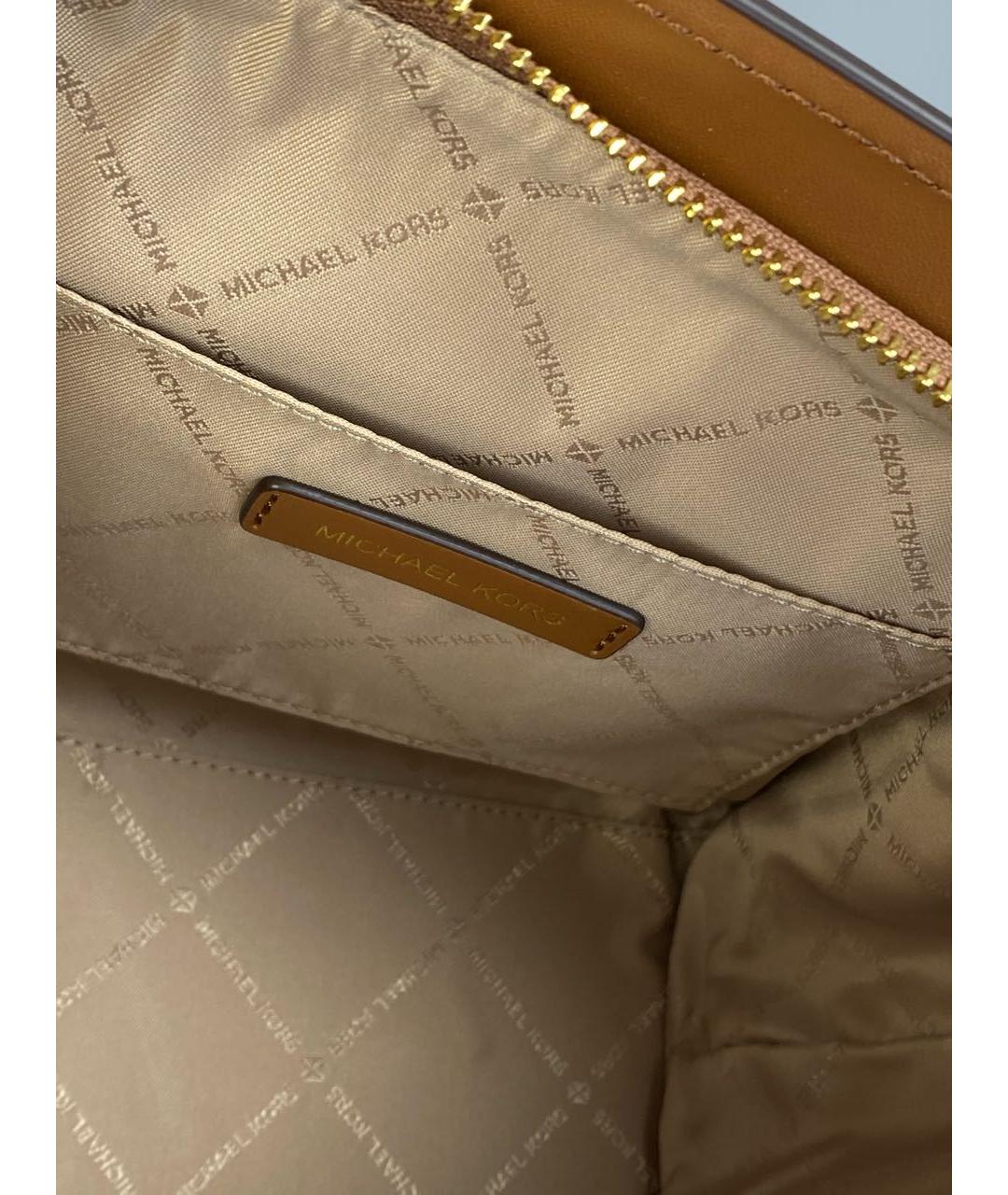 MICHAEL KORS Коричневая кожаная сумка с короткими ручками, фото 4