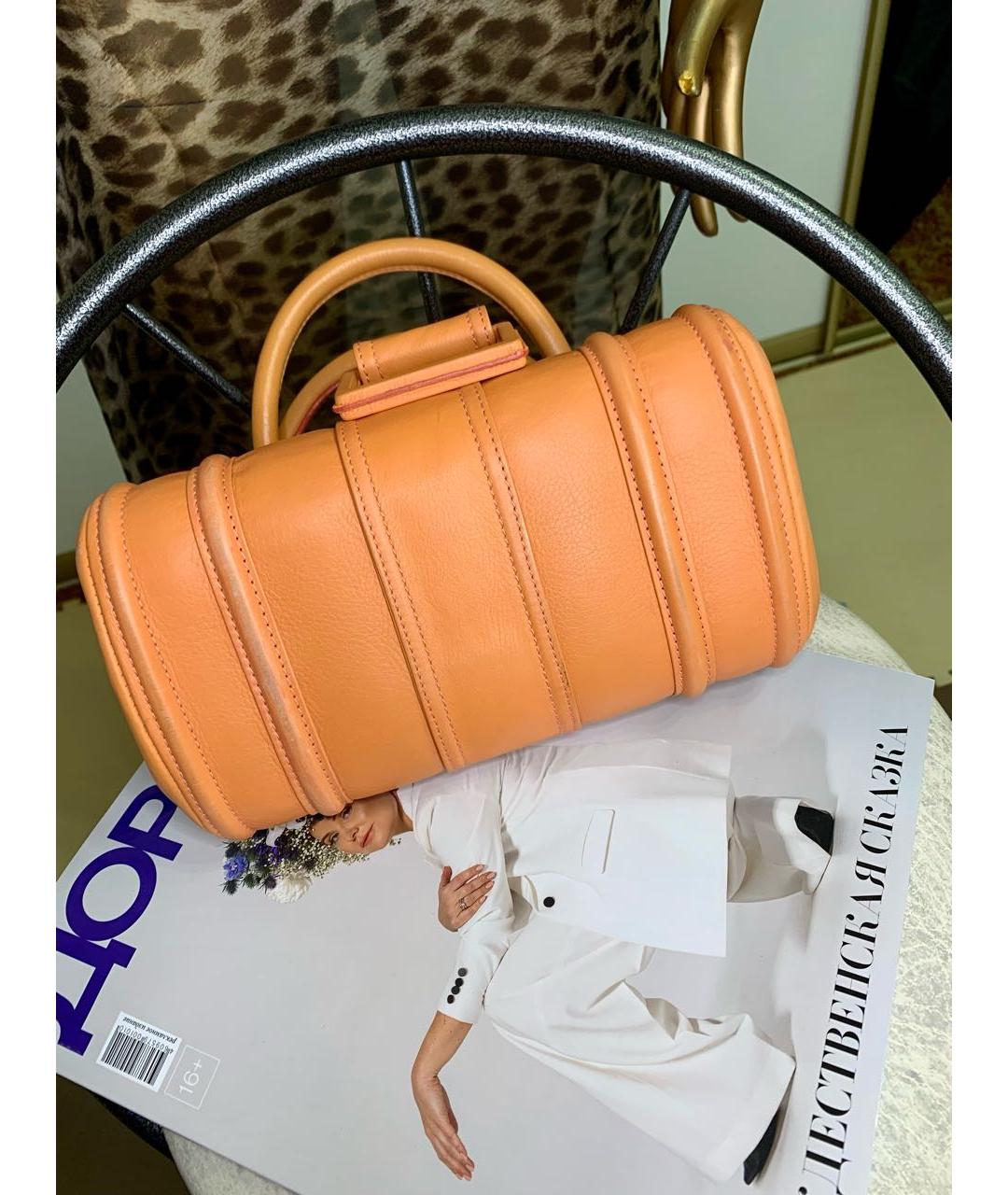 GIVENCHY Оранжевая кожаная сумка с короткими ручками, фото 4