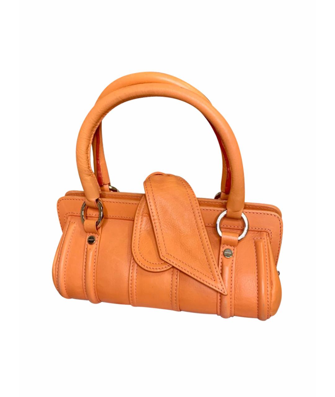 GIVENCHY Оранжевая кожаная сумка с короткими ручками, фото 1