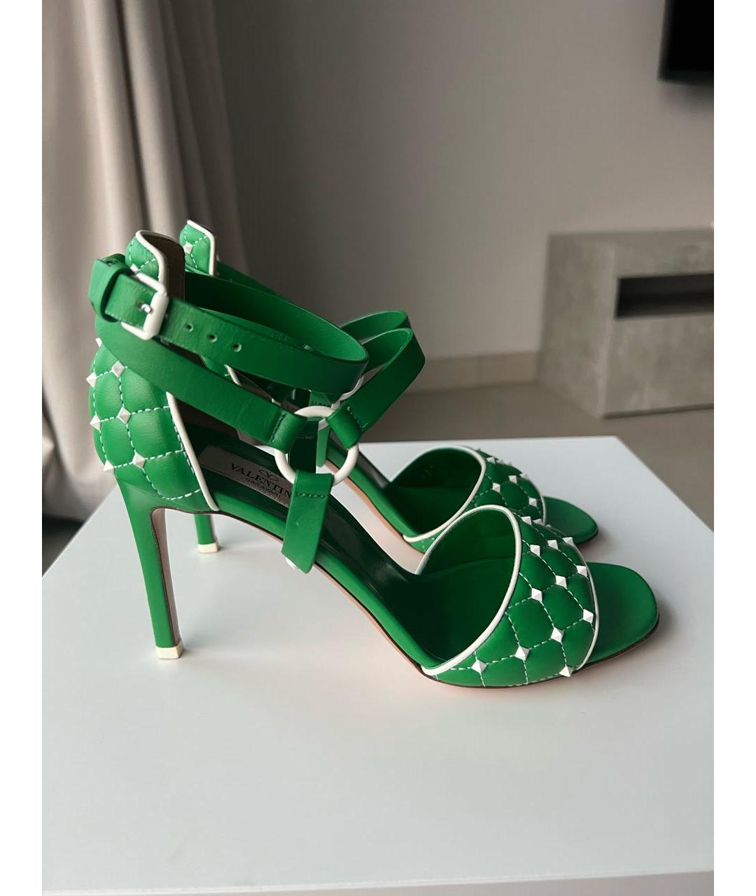 VALENTINO Зеленые кожаные туфли, фото 5
