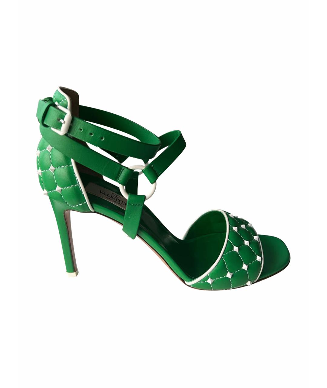 VALENTINO Зеленые кожаные туфли, фото 1