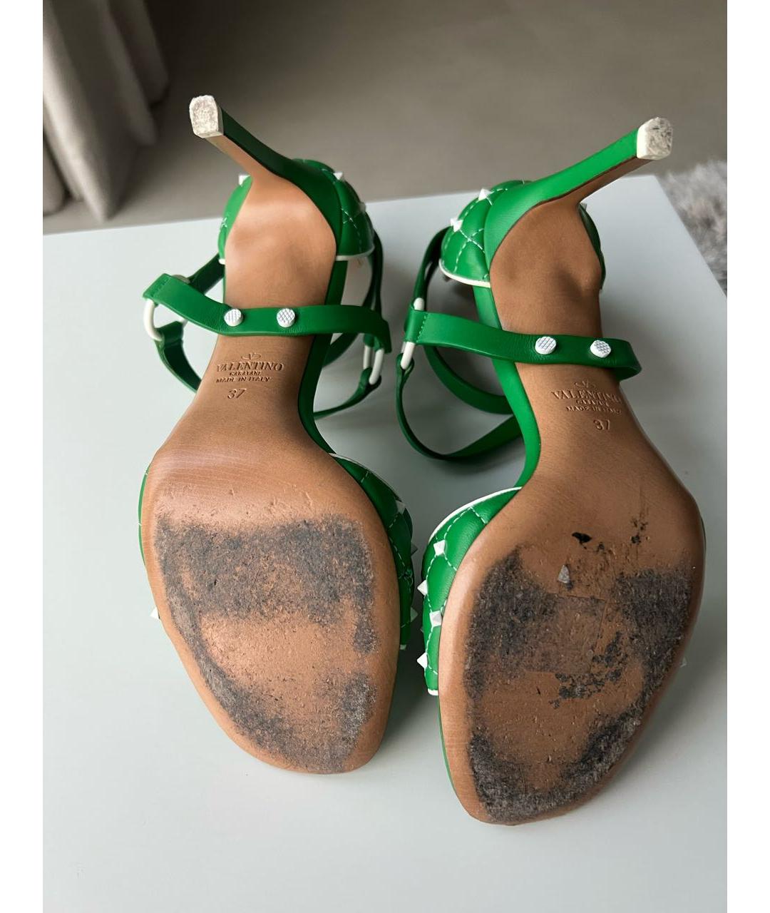 VALENTINO Зеленые кожаные туфли, фото 3