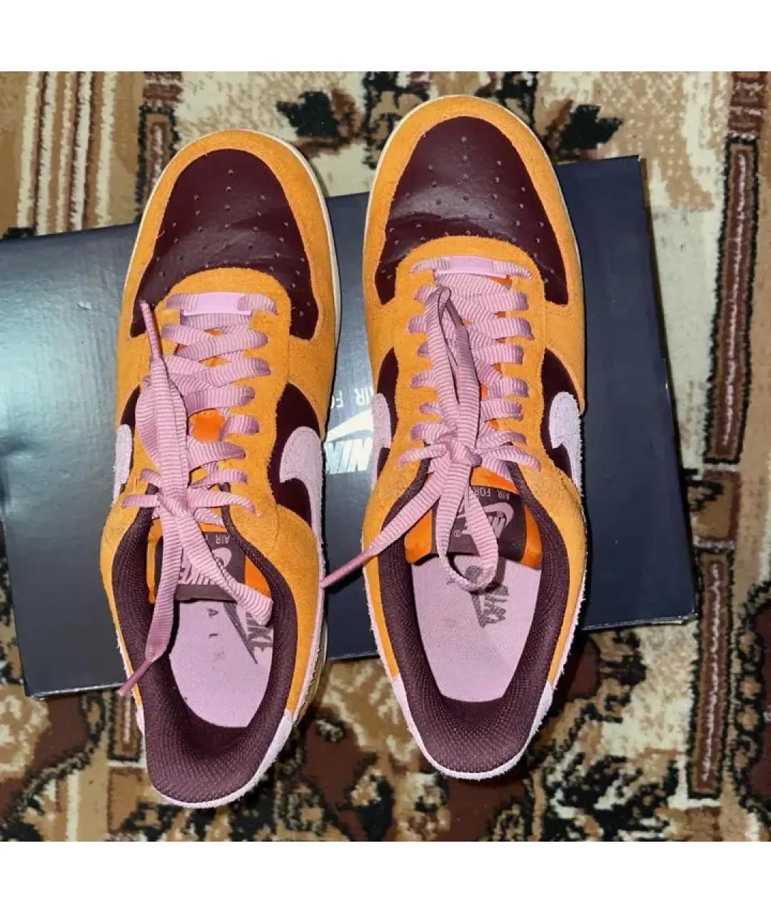 NIKE Оранжевое замшевые низкие кроссовки / кеды, фото 5