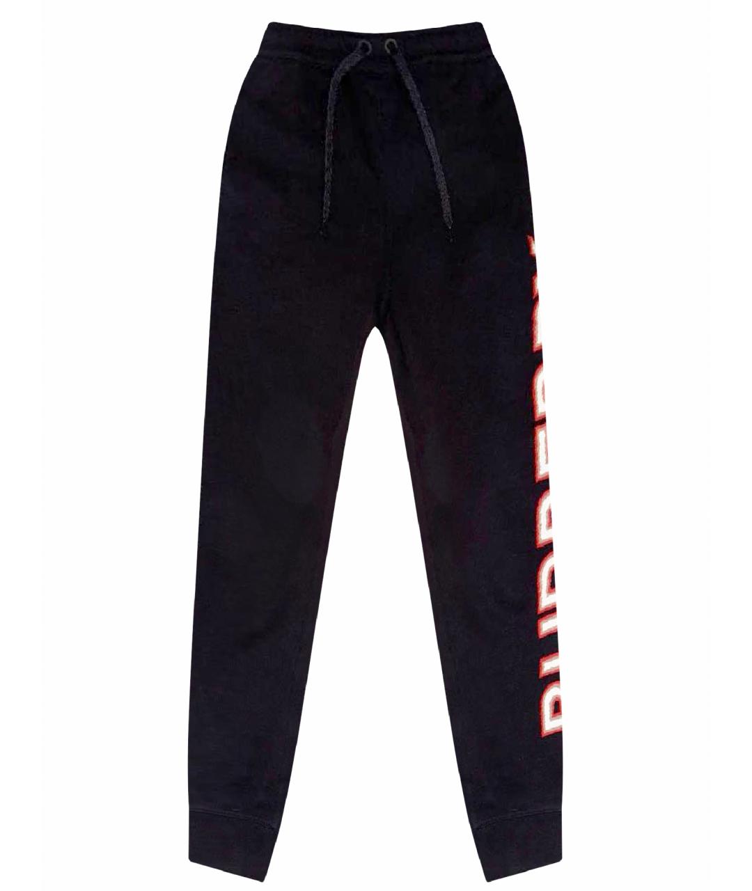 BURBERRY Черные хлопковые спортивные брюки и шорты, фото 1