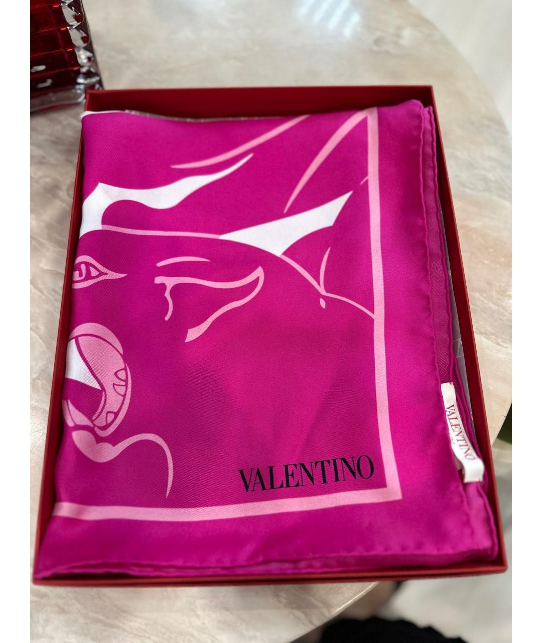 VALENTINO Фуксия шелковый платок, фото 5