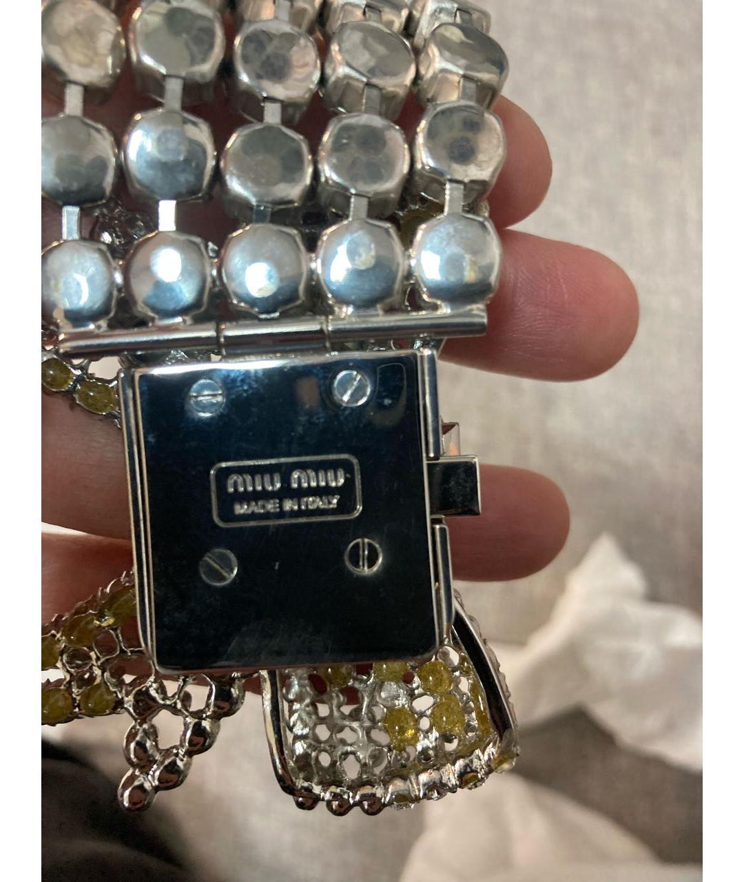 MIU MIU Серебрянный металлический браслет, фото 5