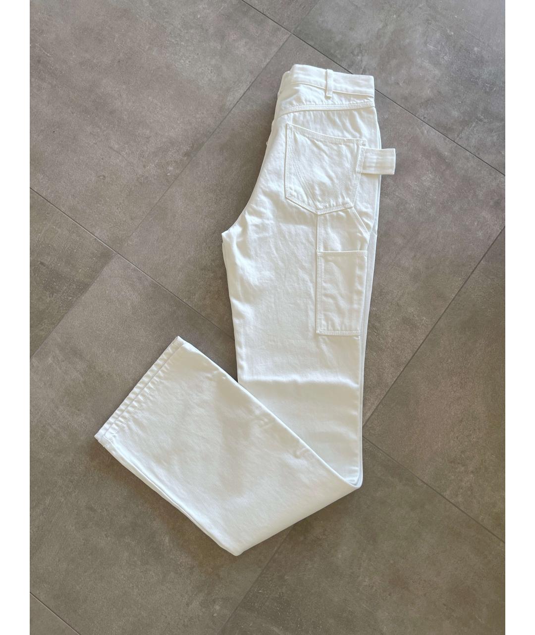 BOTTEGA VENETA Белые хлопковые прямые джинсы, фото 2