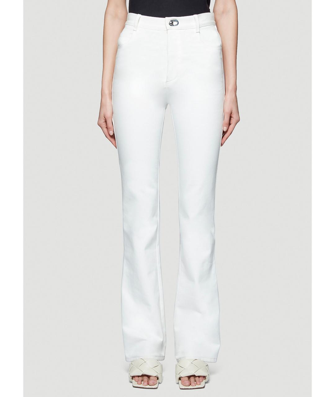 BOTTEGA VENETA Белые хлопковые прямые джинсы, фото 5