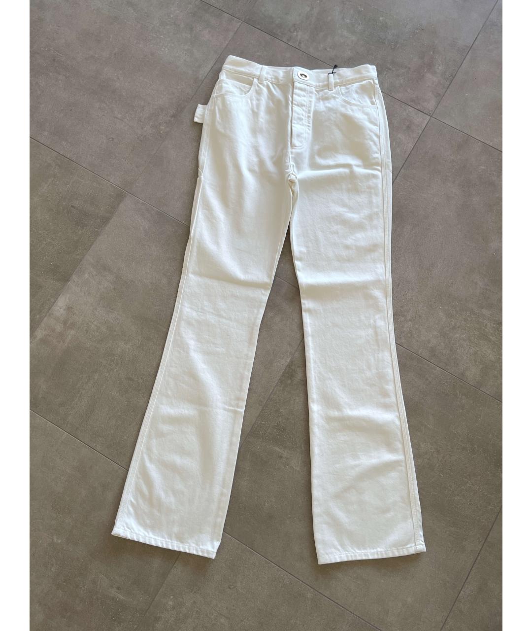 BOTTEGA VENETA Белые хлопковые прямые джинсы, фото 9