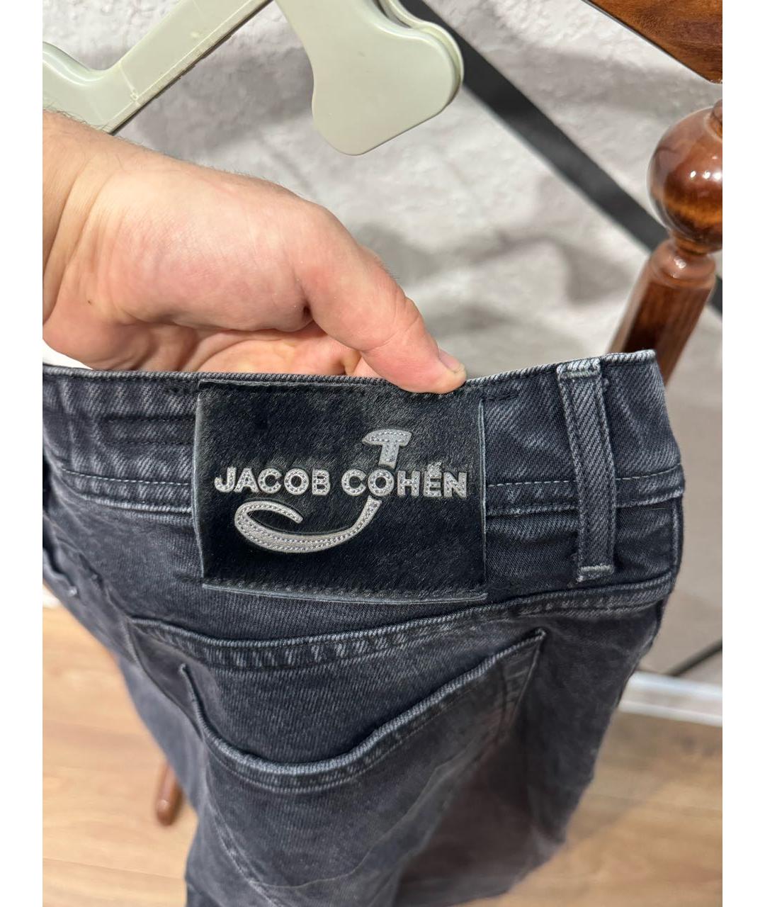 JACOB COHEN Черные хлопко-эластановые джинсы скинни, фото 5